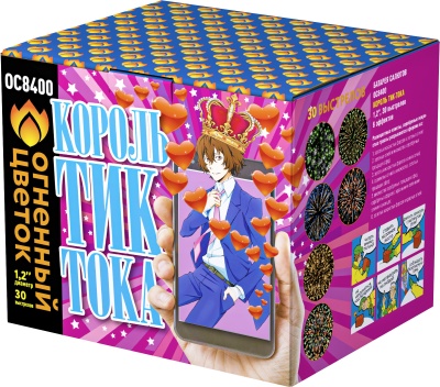 Король Тик-Тока Батарея салютов купить в Знаменке | znamenka.salutsklad.ru